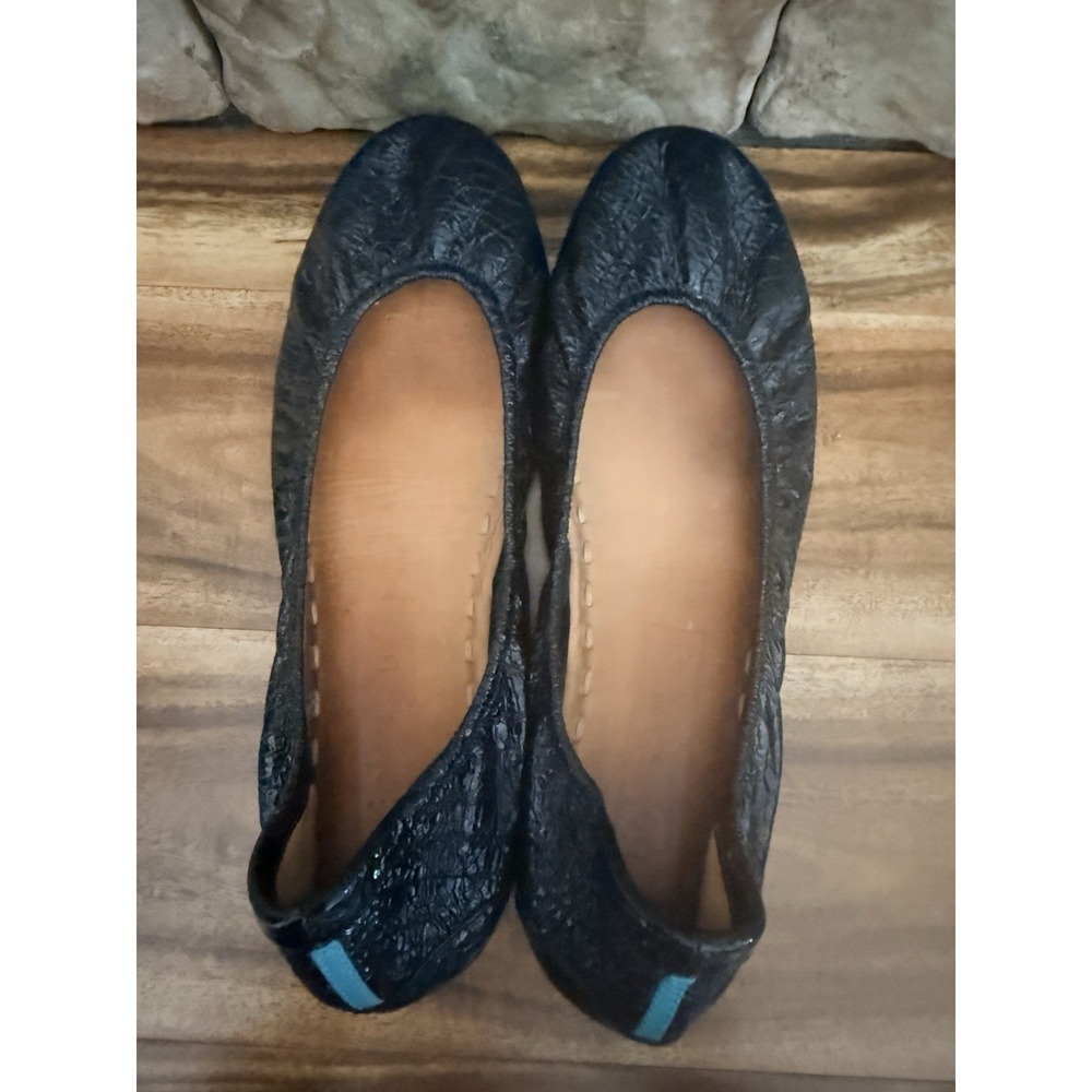 Tieks Gavrieli Size 11 Obsidian Black Croc Patent Leather Ballet Flats Fast Ship - Picture 5 of 13
